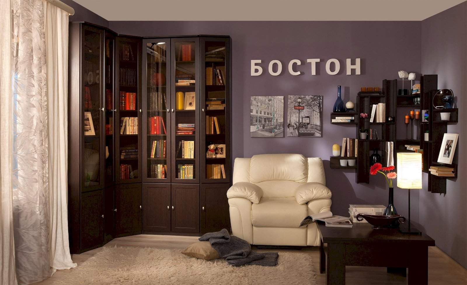 Купить библиотеку "бостон" от "глазовской мебельной фабрики".